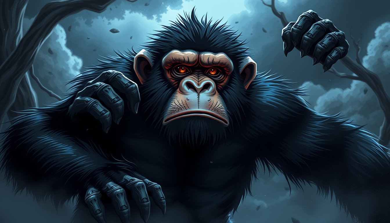 Main art studio: o super homem macaco em desenho