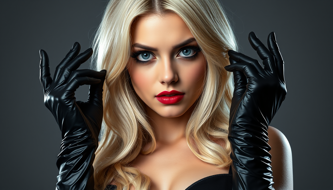 Characters idea: an original character defined by silhouette, role, outfit, palette, and expression, deliberate composition, Sexy Junge Blonde Frau mit großen dicken B