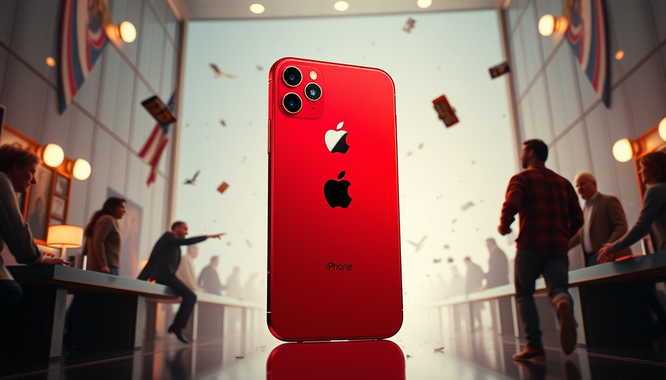 Main art studio: une image du dernier iPhone avec des décors apple et un peu d'actions comme dans les films
