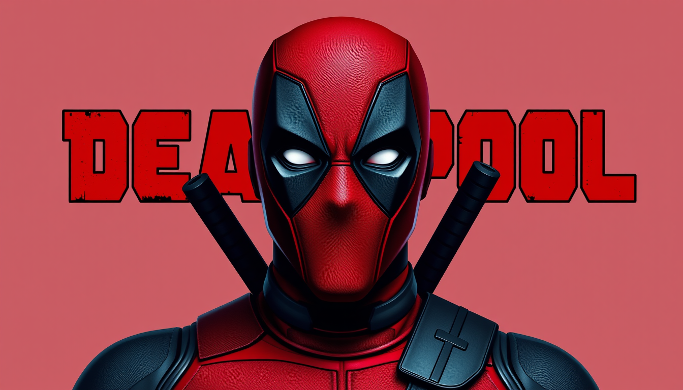 Wallpapers idea: wallpaper art composed around screen ratio, icon readability, and quiet negative space, deliberate composition, deadpool-style walpaper, central big h