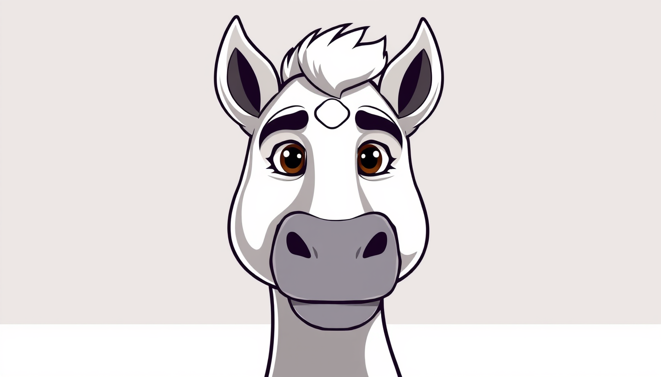 Photo To Cartoon idea: cartoon style portrait from the photo, bold outlines, flat shading, playful proportions, un carro blanco con marca ferarri dorado con blanco , clean c