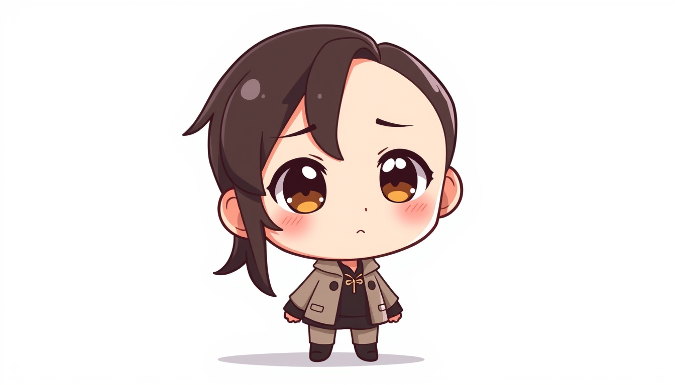 AI Chibi idea created from the prompt: a compact super-deformed character with an oversized head, simple silhouette, and readable expression, deliberate composition, convert this