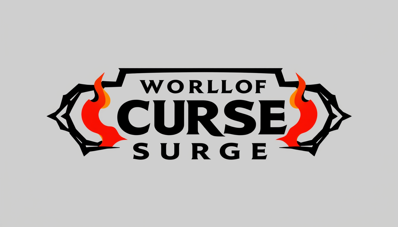 Logo idea: logo design, clean minimal mark, bold simple shapes, balanced composition, oui un logo d'une nouvelle extension wow qui appellerais " World of Curse S
