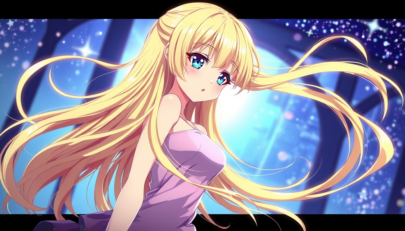 Anime idea: anime style, vibrant colors, expressive eyes, Une fille d anime blonde en string à quattre patte les fesse sen l air , detailed anime illustration