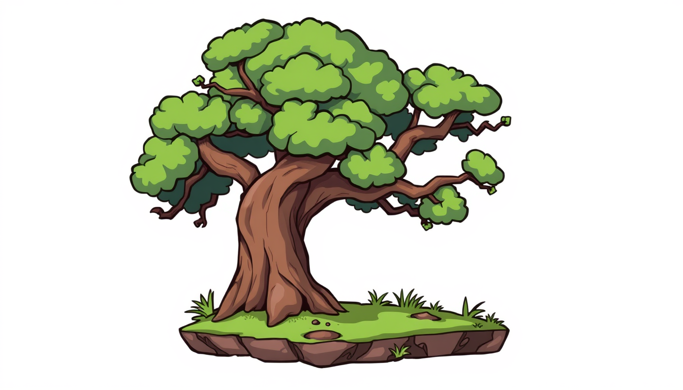 Game Asset idea created from the prompt: 2D game asset, clean isolated object, consistent art style, 2D cartoon game sprite, side view, hand drawn, flat colors, clean black outlines