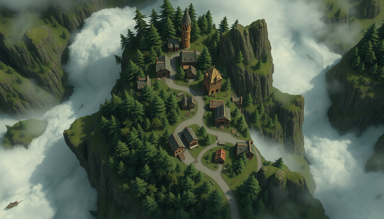 Main art studio: i need a d&d map for a town in the trees