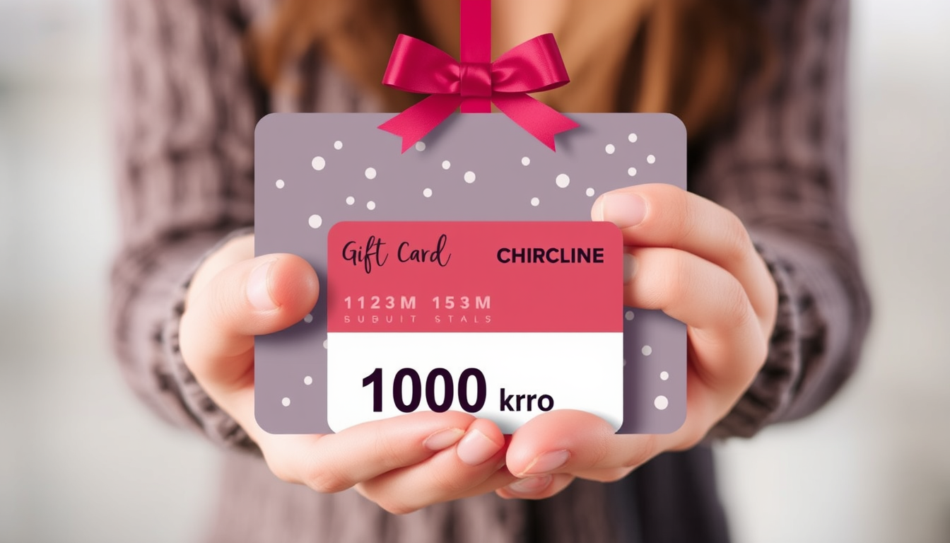 Main art studio: Create a gift card to mom with 1000 kronor