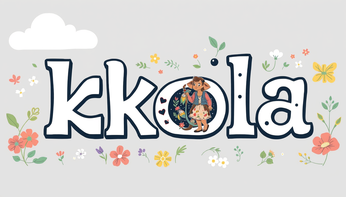 Word Art idea created from the prompt: decorative word art, stylized typography, artistic lettering, Vytvor veľký ozdobný nápis „Škola“. Každé písmeno je vytvorené z pestrofarebný