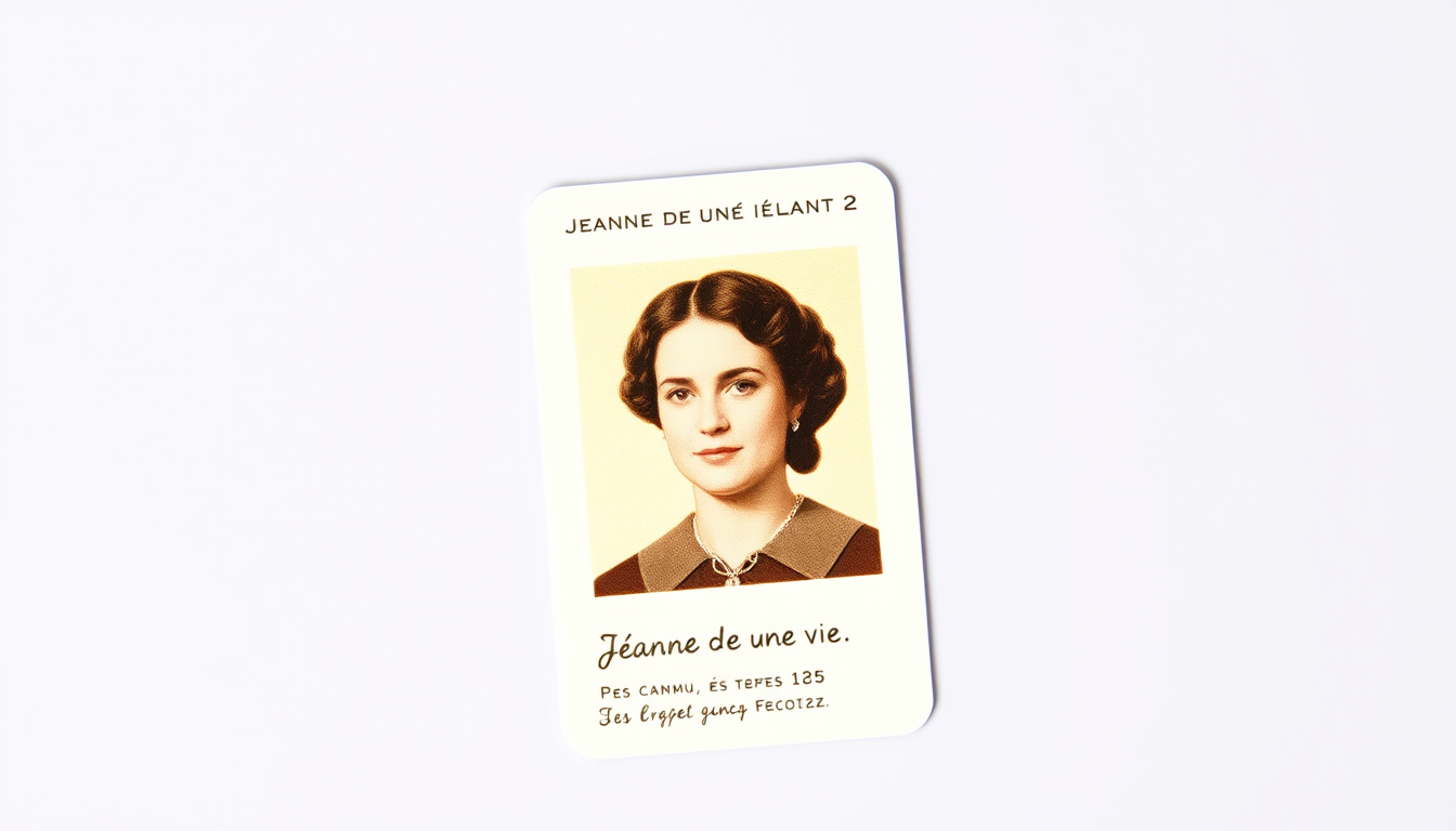 Main art studio: Idée carte d'identité format portrait sur Jeanne de une vie d emaupassant