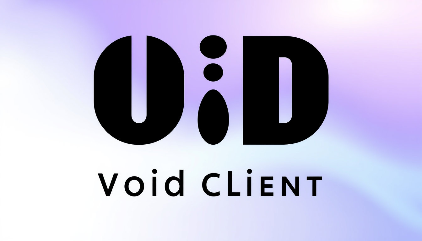 Logo idea: logo design, clean minimal mark, bold simple shapes, balanced composition, baue mir ein logo für eine software namens void client halte schwarzes loch
