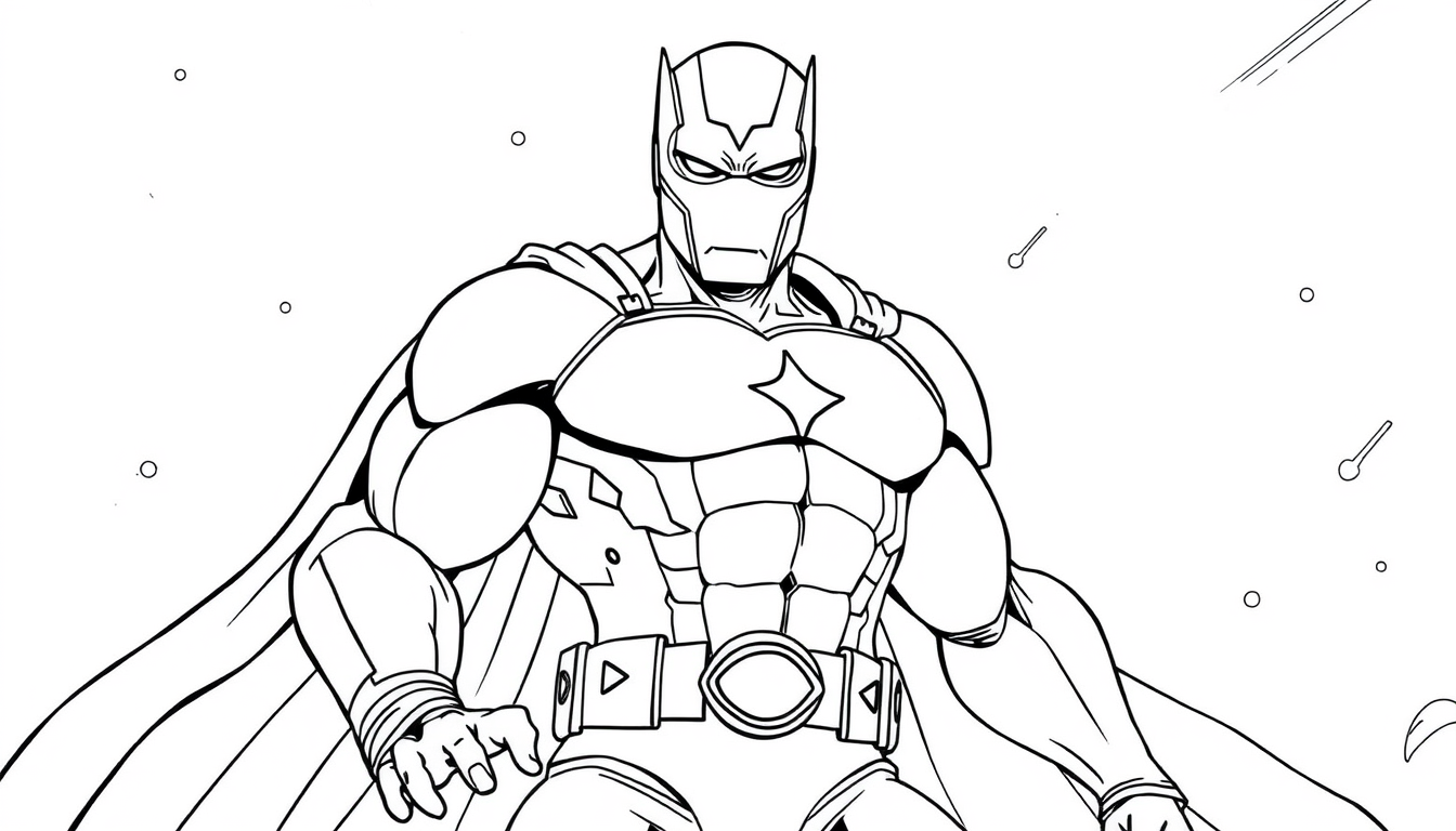 Coloring Book idea: coloring book page, clean black outlines, no shading, white background, plein de referance culte a marvel et a des anime , printable line art for colo