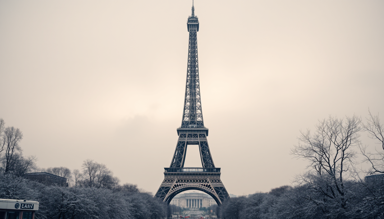 AI Art prompt example created from the prompt: paris in the winter effiel tower