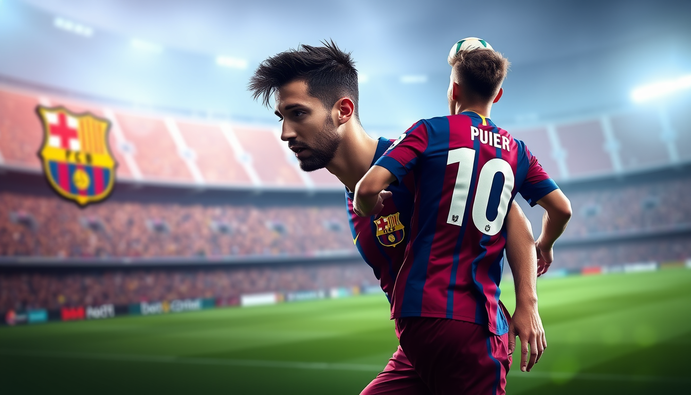 AI Art prompt example created from the prompt: Create one of the footballplayer in the barcelona club and the number player is10