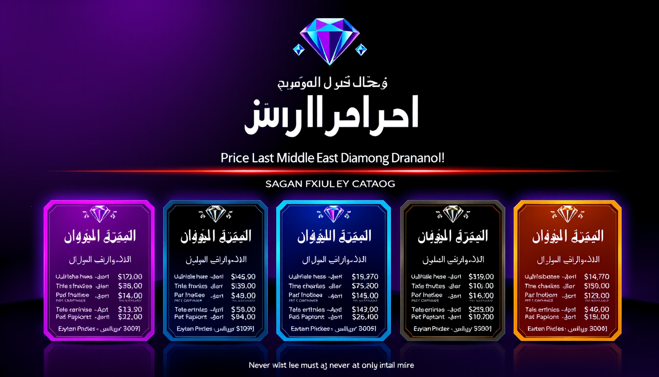 Main art studio: Create a luxury Persian price catalog poster. Use a black and deep-purple background, neon purple glow, lighting, and a gangster mood. Show the brand