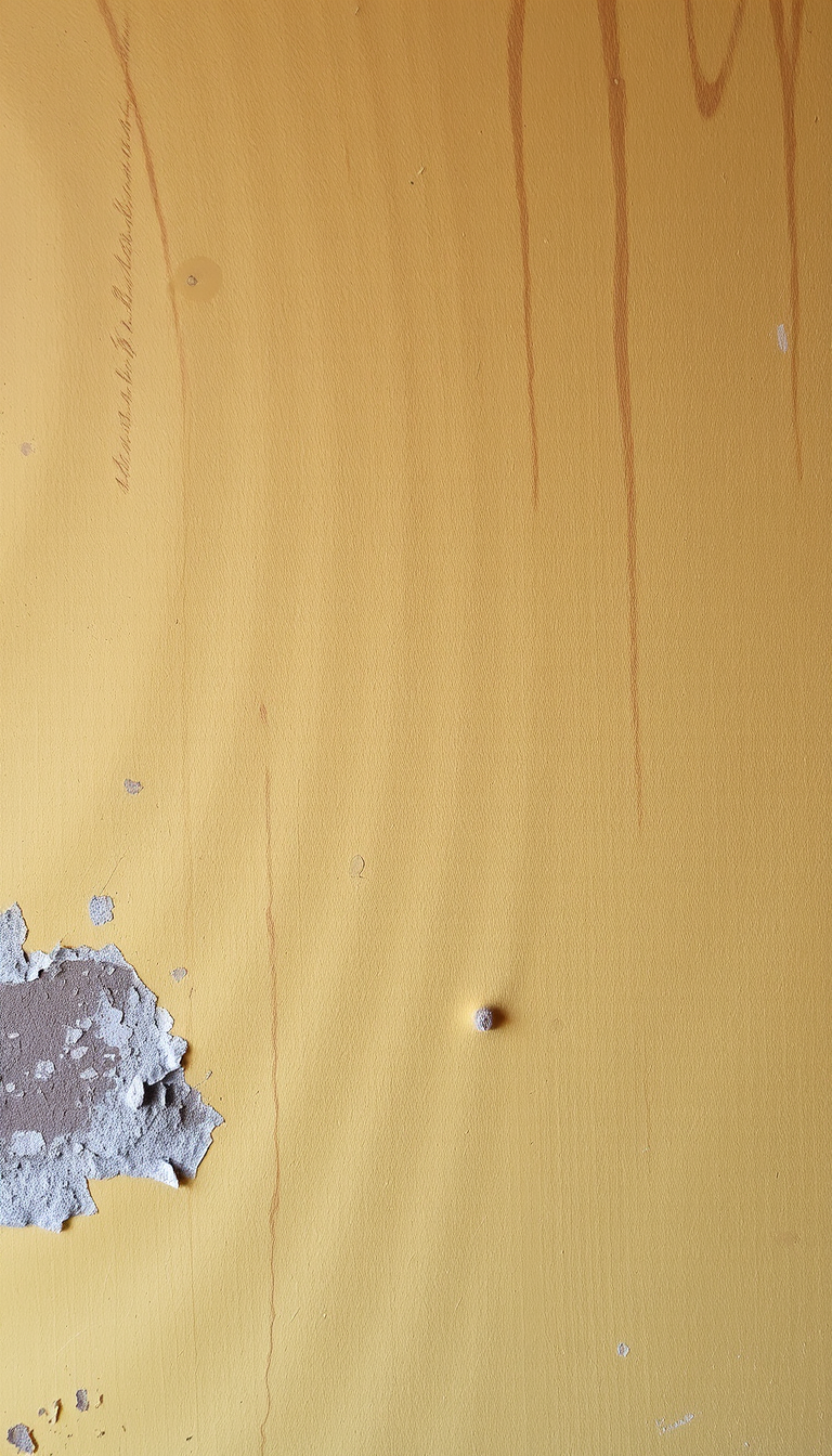 Main art studio: Eine alte Wand mit rissigem Putz, mit Schimmeln und Flechten