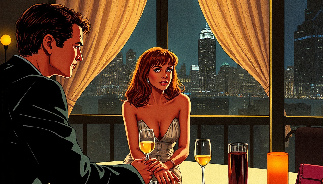AI Art prompt example created from the prompt: ILLUSTRATION MOVIE COLOR OF NIGHT 1994 JANE MARCH BRUCE WILLIS