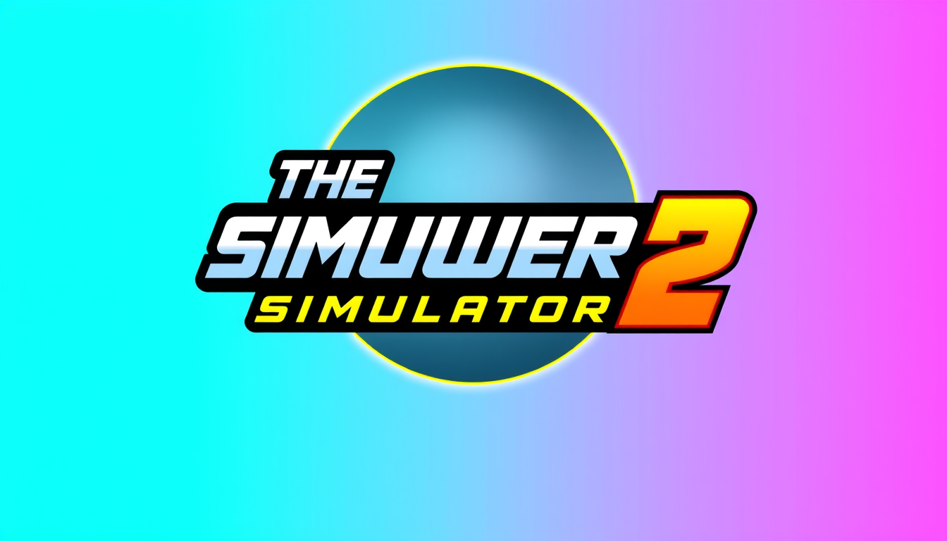 Logo idea: logo design, clean minimal mark, bold simple shapes, balanced composition, Gaming logo for "The Power Simulator 2", bold futuristic typography, bright