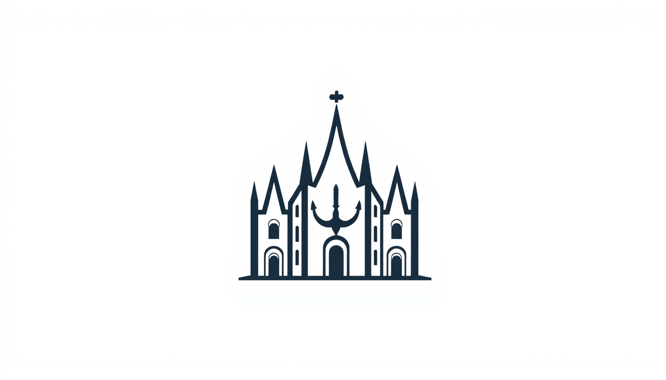 Logo idea: logo design, clean minimal mark, bold simple shapes, balanced composition, un logo minimalista en el Qual estén juntos armónicamente un candelabro y e
