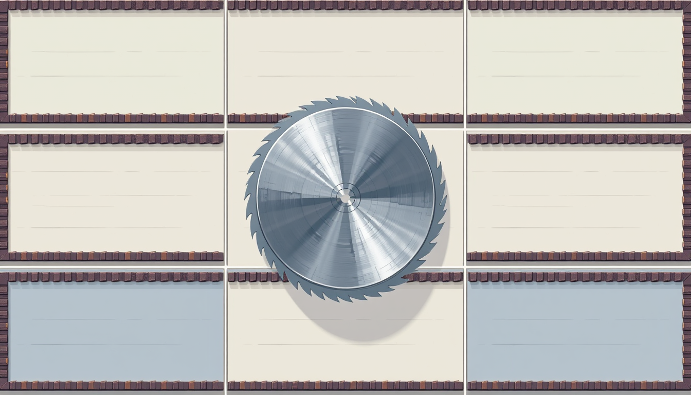 Sprite Sheet idea: a grid of animation frames sharing one character, scale, palette, and camera angle, deliberate composition, top-down view, circular metal saw blade, p