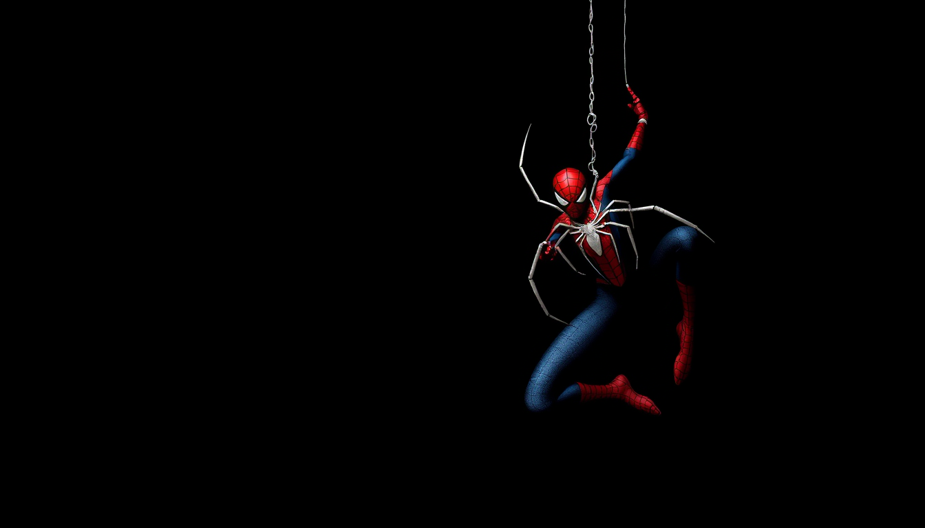 Main art studio: 3. let the background be black or dark red \<i prefer this > and in the right up-side corner a hanging spider with silver or whire outline and spiderm