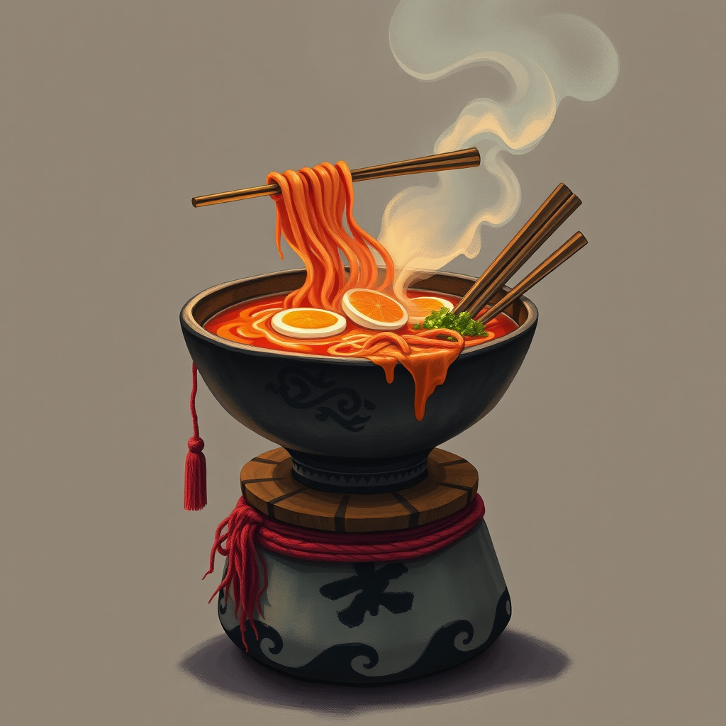 Main art studio: a ramen bowl as a totem of undying 16x16