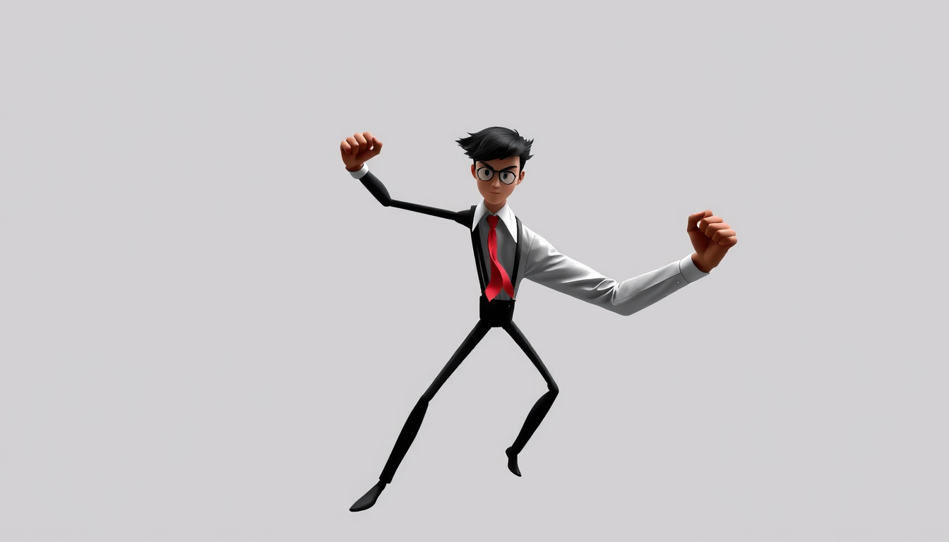Main art studio: Badhiya stickman power fighting pose stylish and cool Without any background only his body