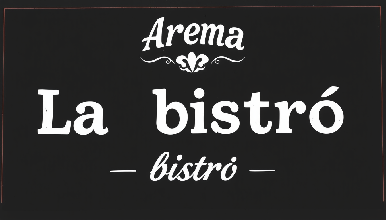 Main art studio: Elabora una carta de restaurante. El restaurante se llama: “La Arena bistró”. Y como eslogan debe decir: “Les invitamos a disfrutar de lo mejor en bis