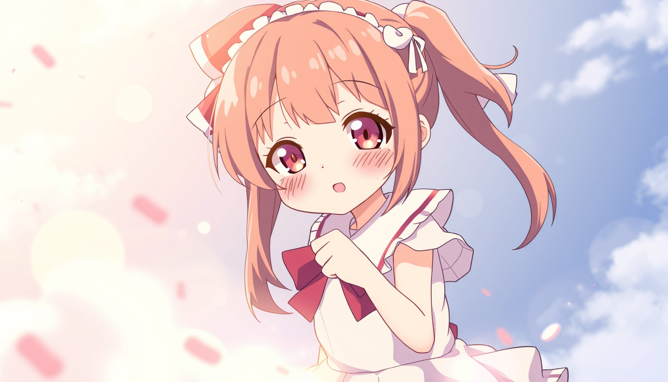 Main art studio: Cute anime girl is farting