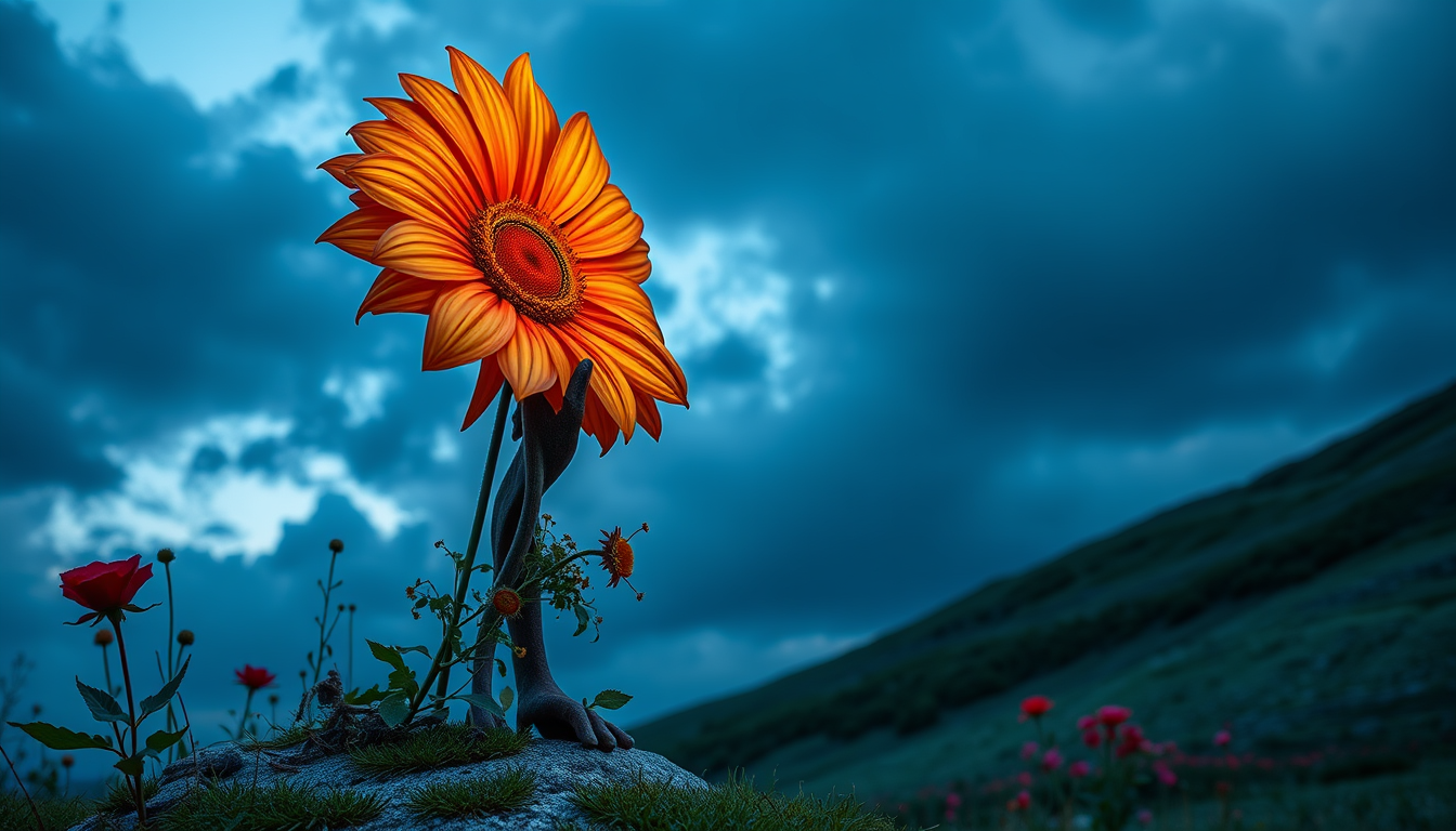 Main art studio: Un demone fabbro che hai una corona di fiori sul bancone