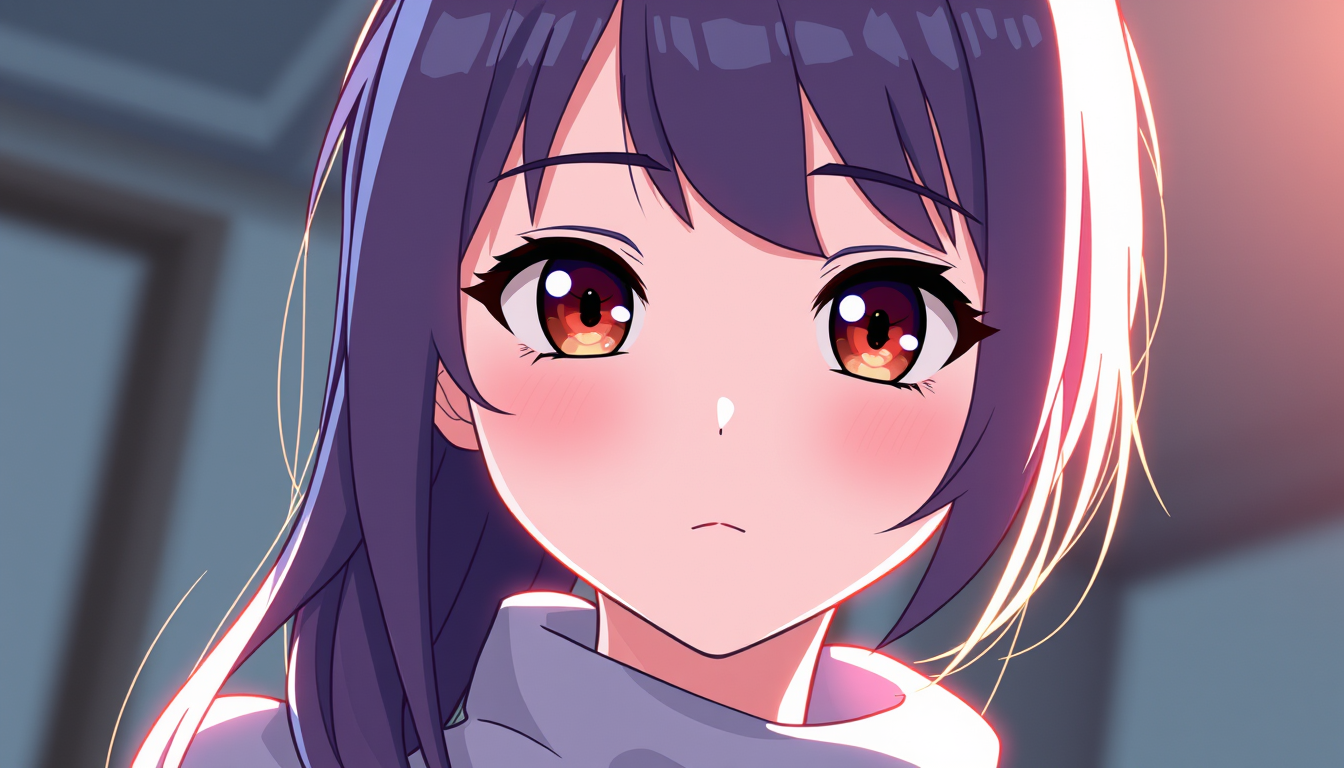 AI Art prompt example created from the prompt: vtuber avatar, anime style, expressive eyes, soft rim lightاريدها باالغة العربية