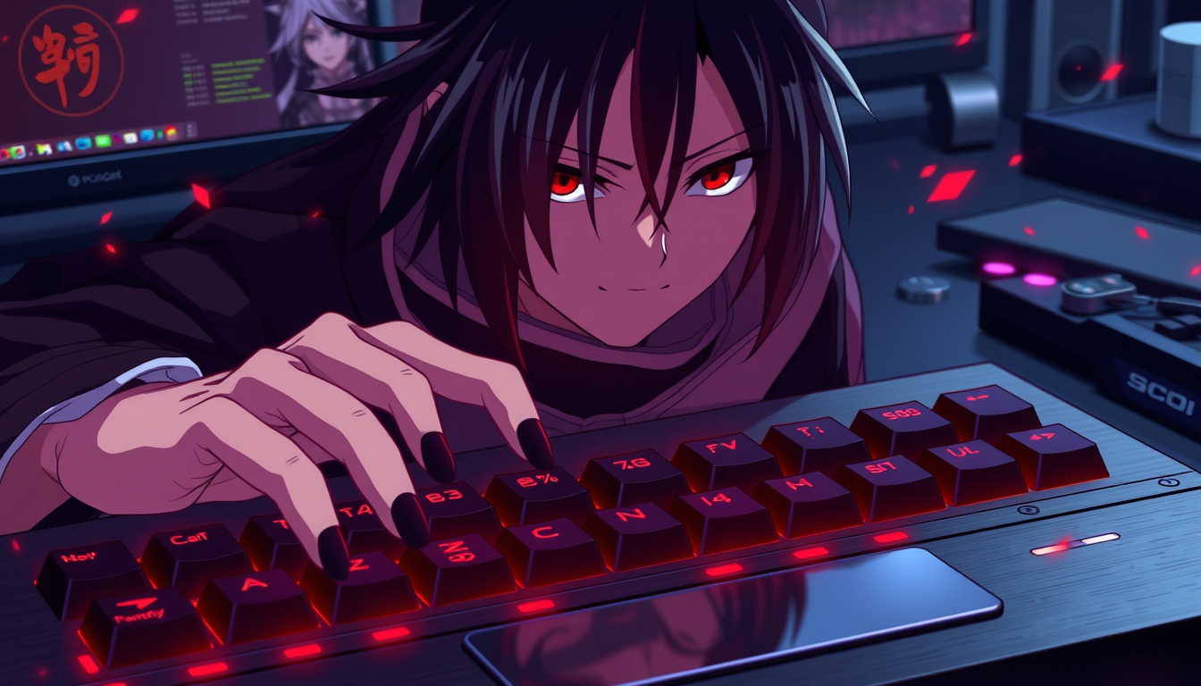 Main art studio: Desing a keyboard itachi uchiha charcter of anime