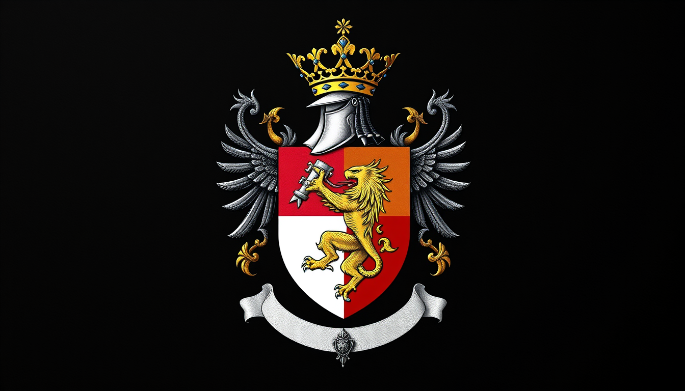 Main art studio: Design me a coats of arms in the size of 20x24 boxes (widthxheight)