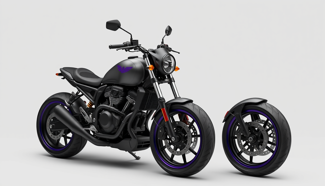 Main art studio: Use this exact Meilun ML200GY-5 as the base. Keep its engine, frame, wheels and proportions recognizable, but make it look much bigger and more muscul