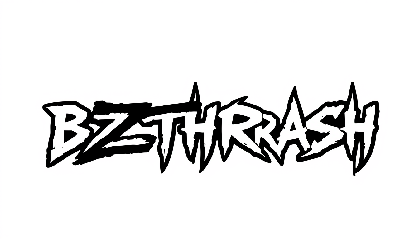 Logo idea created from the prompt: logo design, clean minimal mark, bold simple shapes, balanced composition, BZTHRASH / thrash punk brutal, avec des lettres déchirées, une es