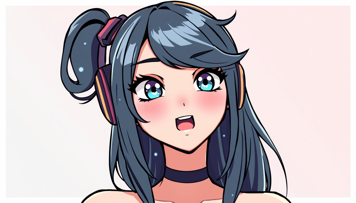 VTuber idea: vtuber avatar character, anime style, expressive face, streaming-ready design, sexy , clean vtuber model illustration