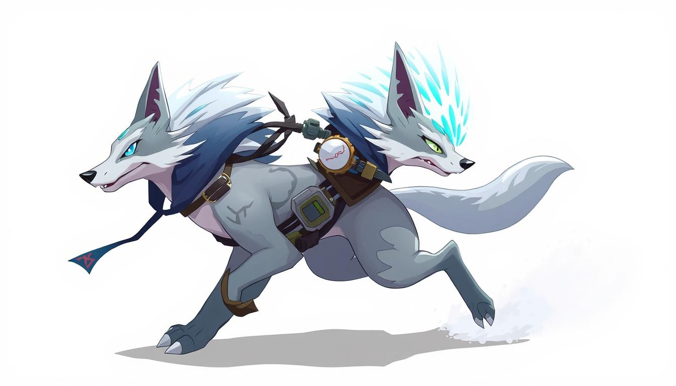 Character idea created from the prompt: original character design, detailed outfit and accessories, expressive personality, quiero crear un perro con super velocidad y que su rayo 
