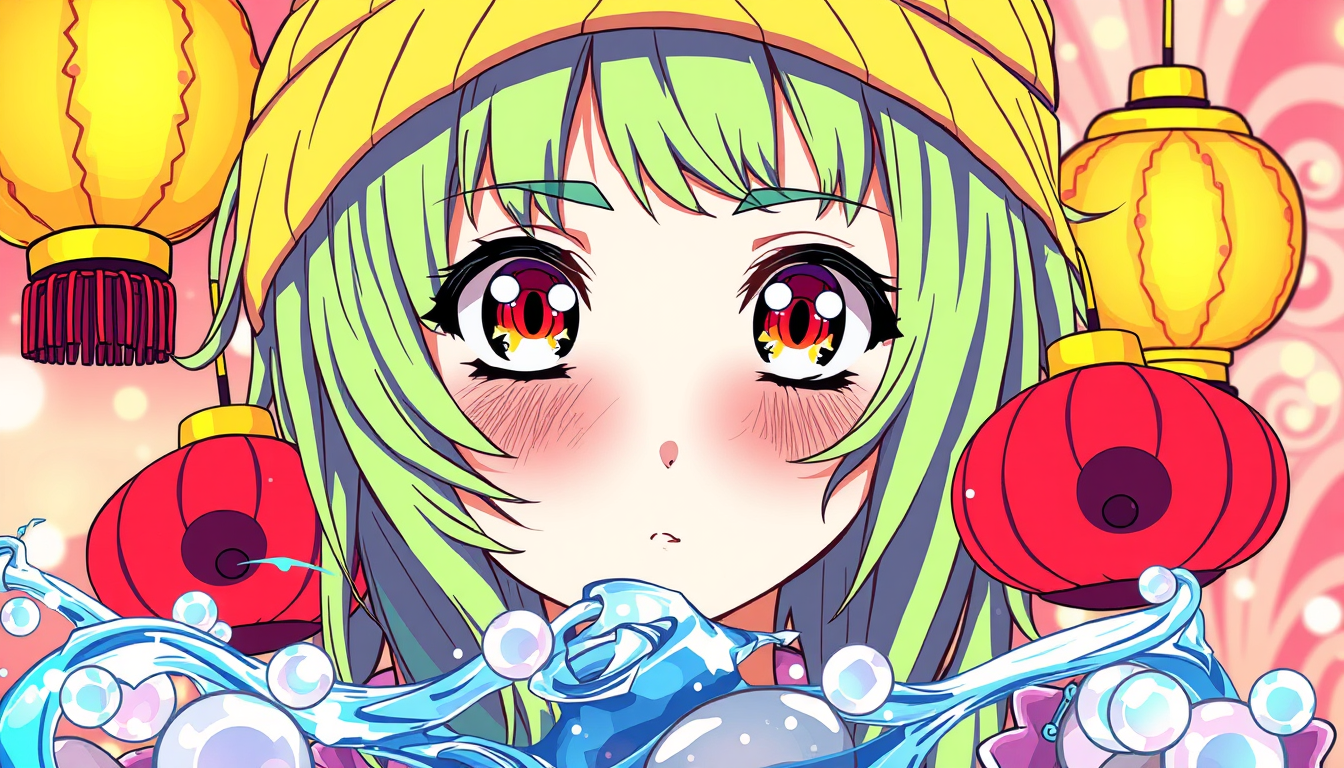 Anime idea created from the prompt: anime style, vibrant colors, expressive eyes, Нарисуй милого фембойчика с пипиркой торчащей из коротких шортиков. , detailed anime illustrat