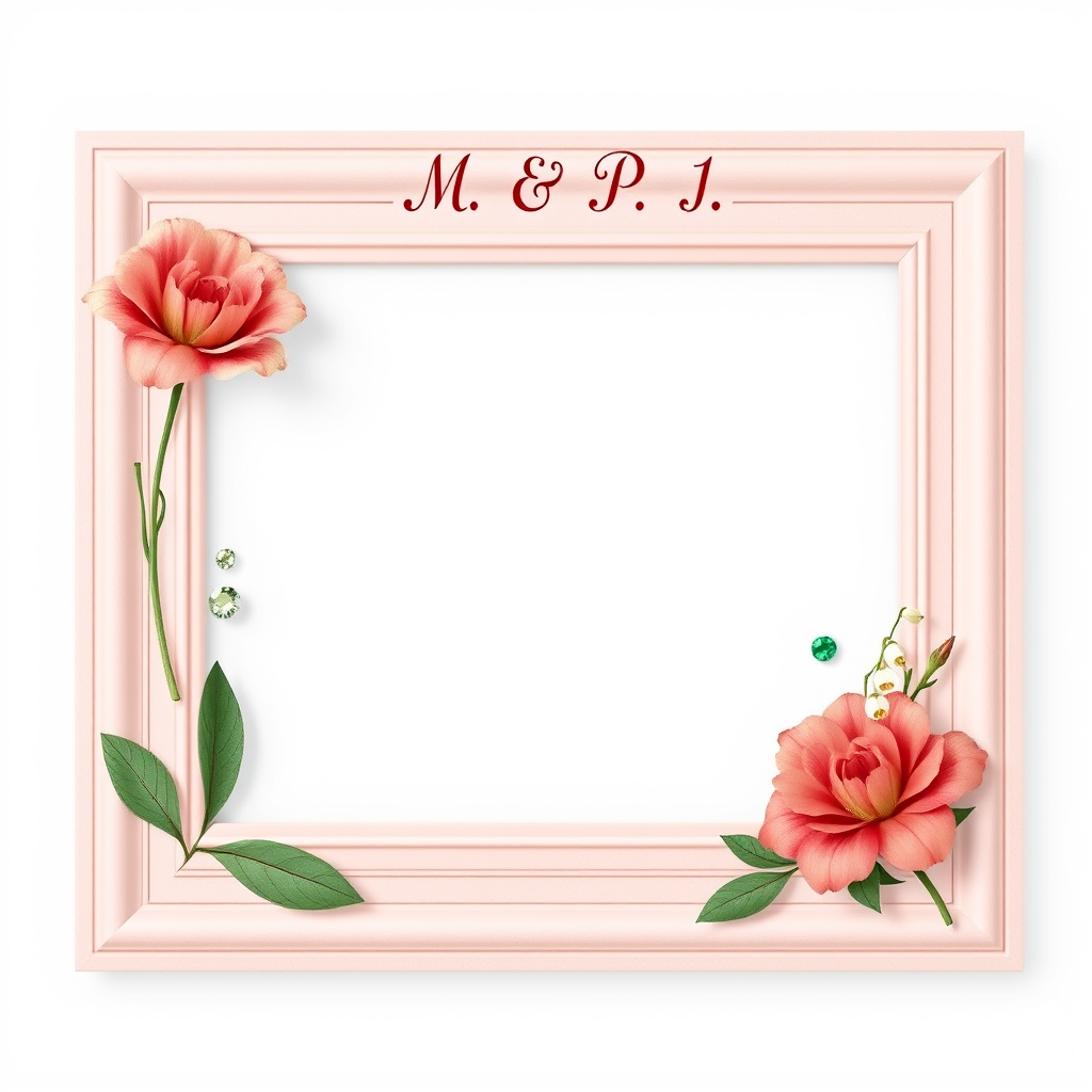 AI Art prompt example created from the prompt: Design ONE standalone portrait 4:5 memory artwork frame with a refined vintage archival aesthetic. Use light pink (#FFB6C1) as the primary f