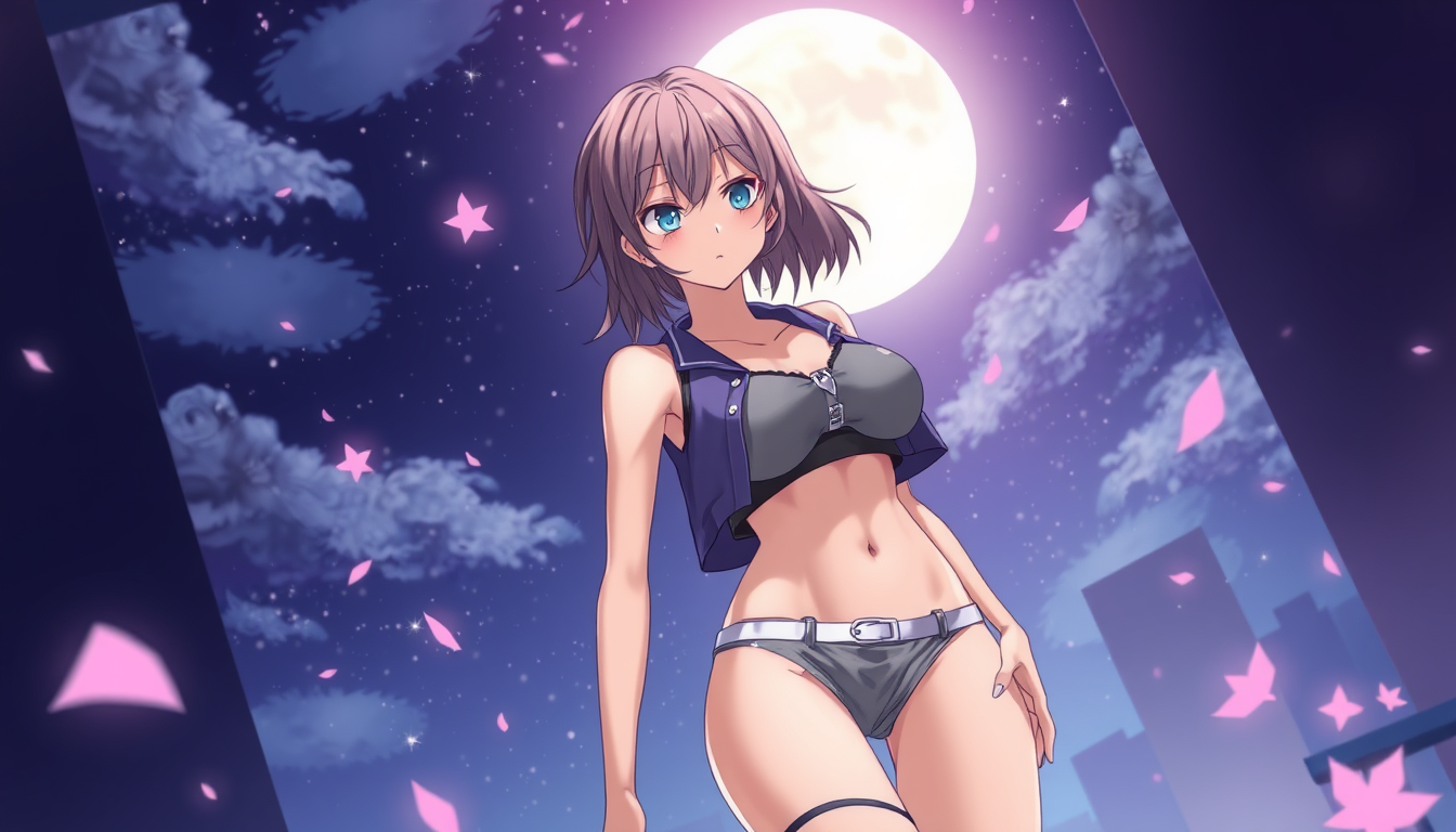 Main art studio: Femme toute nue sans sous vêtements style anime