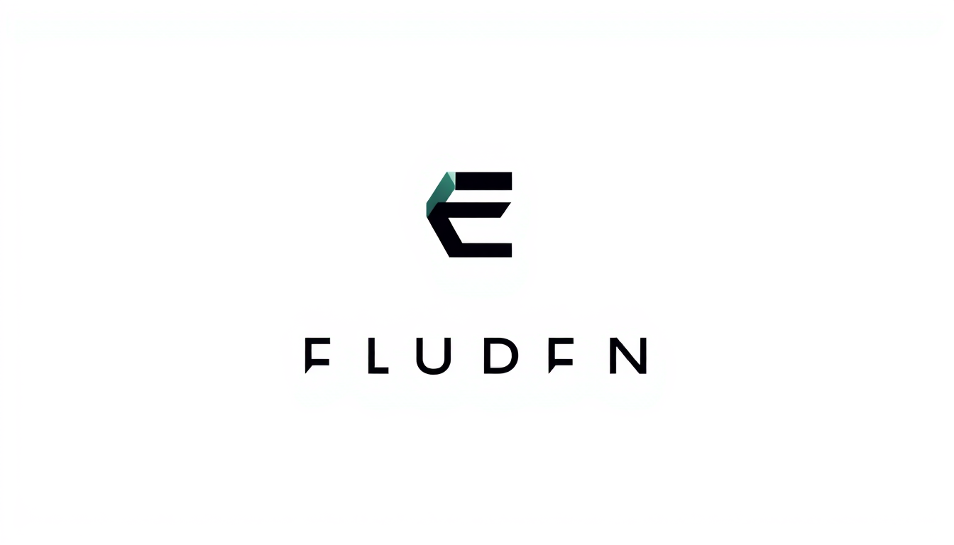 Main art studio: ELUDEN — premium international brand logo. Create a distinctive custom wordmark, not an illustration. Extremely refined geometric typography, bold ele
