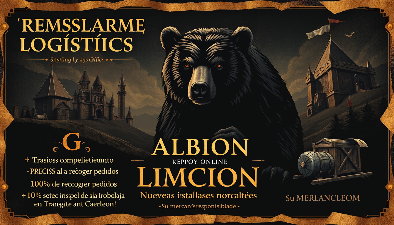 Flyer idea: event flyer design, bold eye-catching layout, clear hierarchy, space for text, Create a premium medieval fantasy flyer for REMSLACREMS LOGISTICS in Al