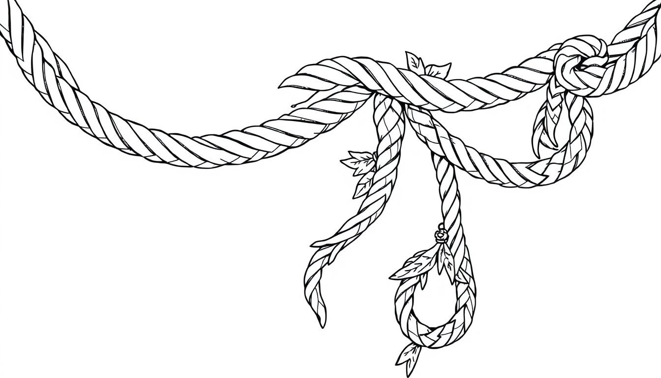 Main art studio: generiere bilder zum thema :adult coloring book illustration, elegant, bdsm insired aesthetic, , decorative ropes , ,intricate ornamental details,clea