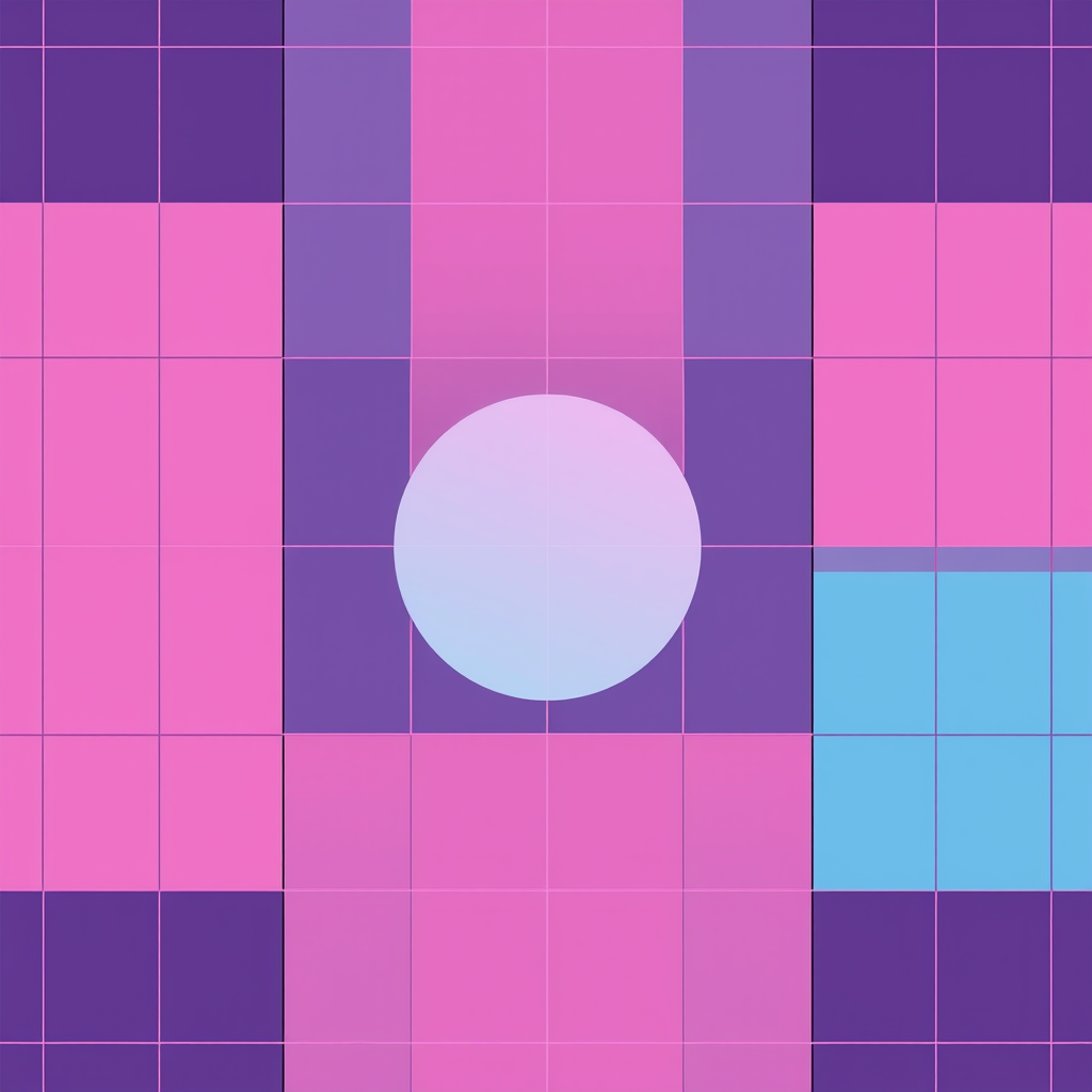 Main art studio: 70s proto CGI grid/vector meets Bauhaus minimal and geometrical. Super Clean. Avantagarde and abtract beyond belief. hi tech. Cool. Pastel pseudo neon