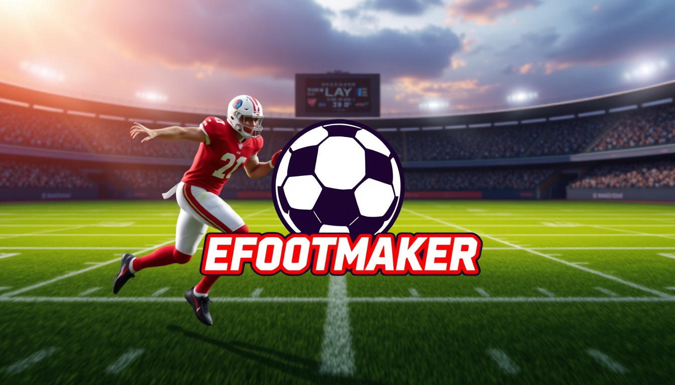 Main art studio: Please make a pfp for me add the name playmaker and add efootball content like the logo of efootball the game and other things