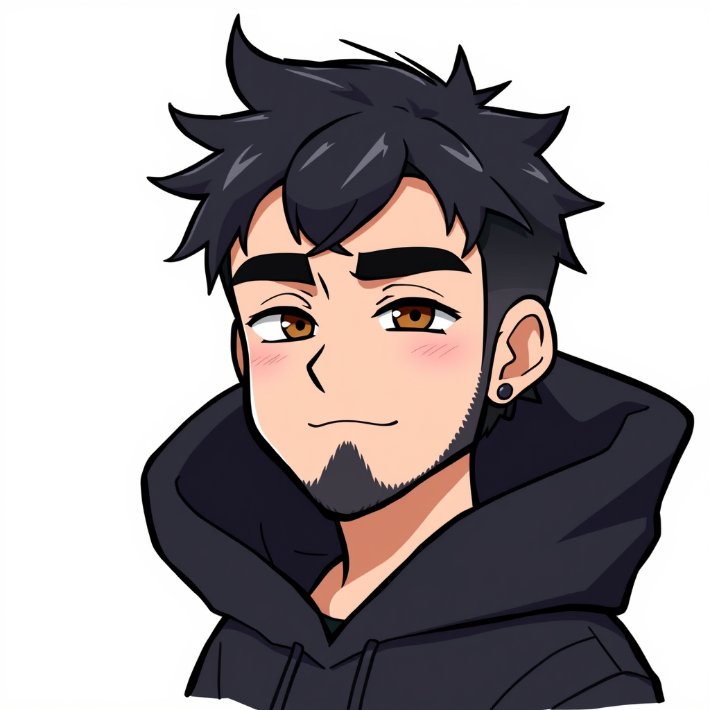 VTuber Avatar idea created from the prompt: vtuber avatar, anime style bust, expressive eyes, streaming overlay ready, Anime chibi portrait based on my uploaded photo. A 37-year-old ma