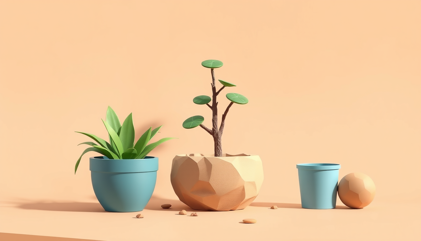 Main art studio: pot low poly