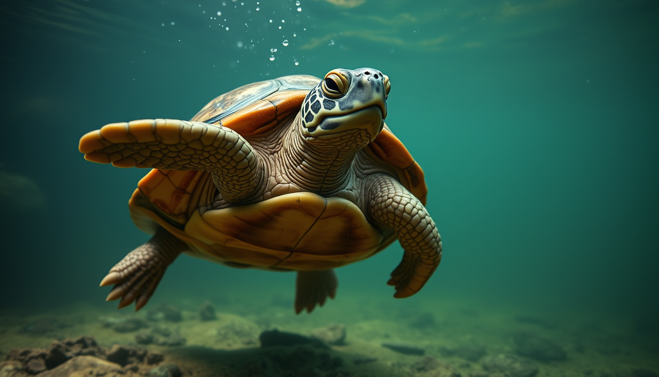 Main art studio: Make a old turtle dancing in chian