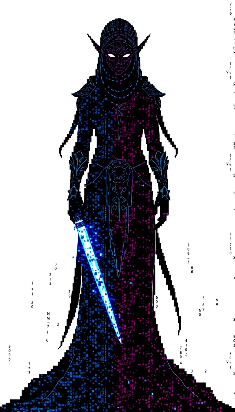Main art studio: Wallpaper vertical 9:16, inspirado em elfos góticos, mosaicos de vidro, Mass Effect e Dragon Age. Arte original, cinematográfica e épica, com figura é