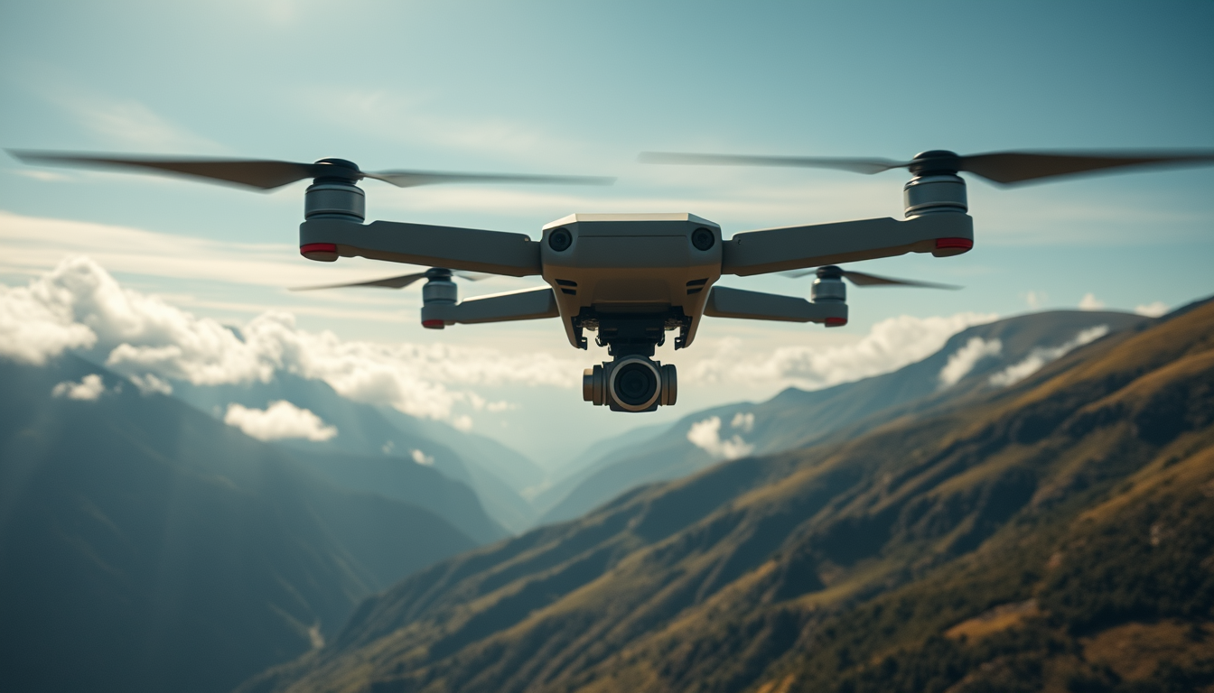 Main art studio: Cinematic drone camera slowly moves forward over a beautiful mountain valley, clouds moving naturally, realistic sunlight, smooth camera motion, 4K ci