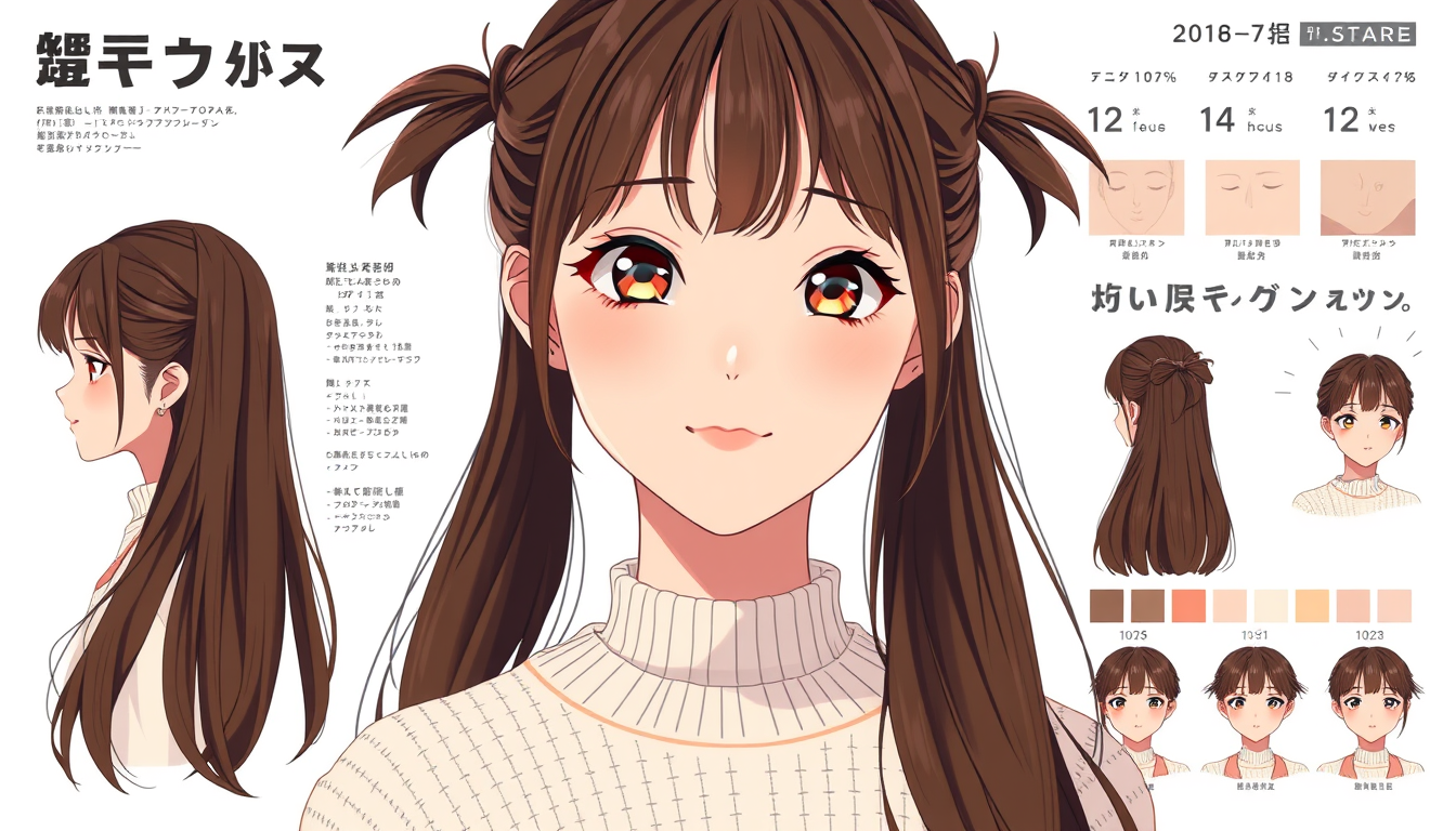 Character Sheet idea created from the prompt: a visual character reference sheet with a dominant full-body view, controlled details, palette swatches, and supporting expressions or acces